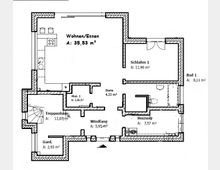 Grundriss einer Wohnung mit verschiedenen Räumen: Wohn-/Essbereich (35,53 m²), Schlafzimmer (11,96 m²), Bad (8,11 m²), Heizungsraum (7,57 m²), Diele (4,33 m²), Windfang (5,95 m²), Garderobe (2,93 m²), Abstellraum (2,86 m²) und Treppenhaus (11,01 m²). Türen und Wände sind eingezeichnet, maßstabsgetreue Innenaufteilung ersichtlich.